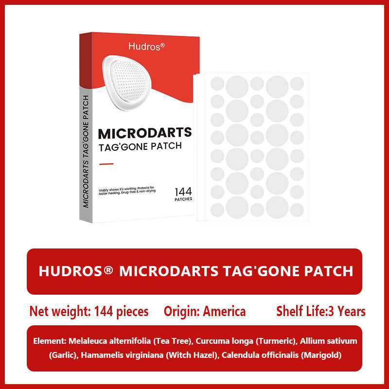 70%📌Hudros® 2-in-1 Microneedle & Hydrocolloid Patch | Raised Moles,Acne, Flat Warts & Skin Tags Remover | Improves Wrinkles, Scars & Blemishes | Invisible Star Pimple Patches for Face & Body | 144 Count(xy)