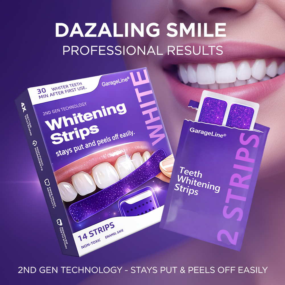 Official Store |🦷GarageLine® Nano-Hydroxyapatite Purple Whitening Strips - Professional Enamel Care & Brightening