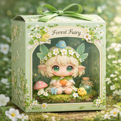 Spring Fairy Elf Doll with Leaf Wings & Bird — Garden Edition