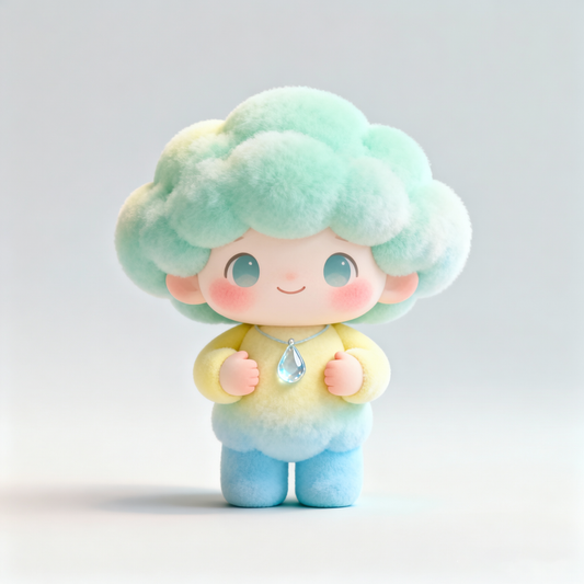 Mint Cloud Hair Plush Figurine — Sky Cloud Keepsake Box