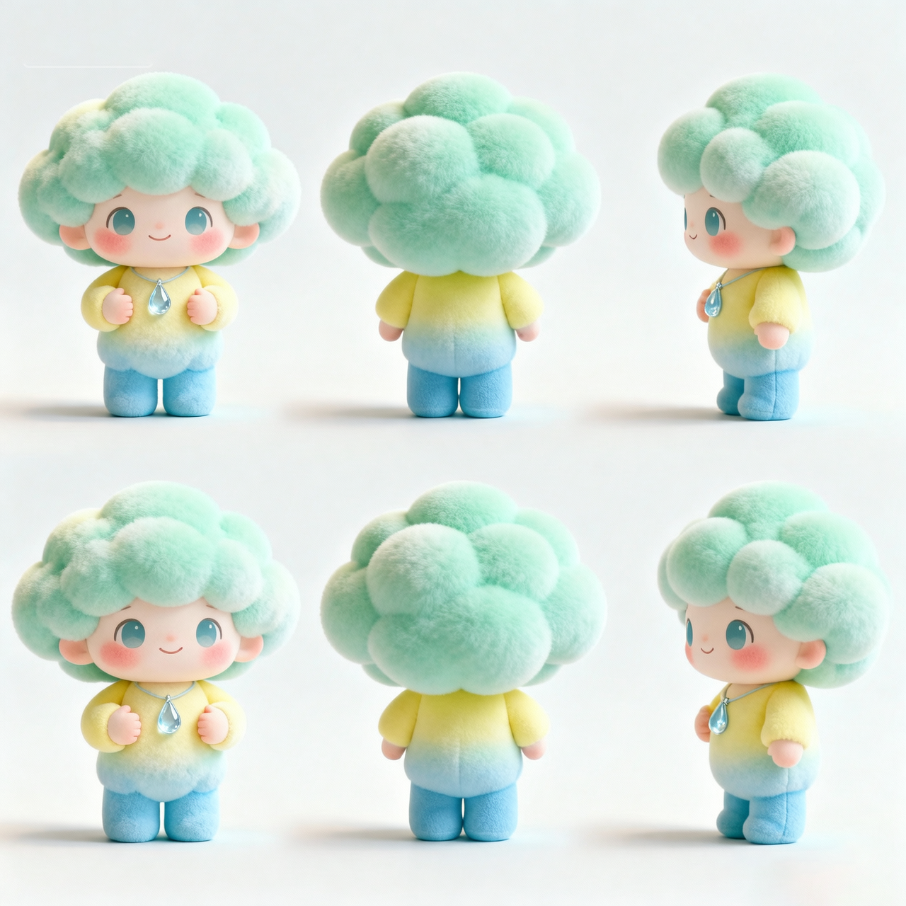 Mint Cloud Hair Plush Figurine — Sky Cloud Keepsake Box