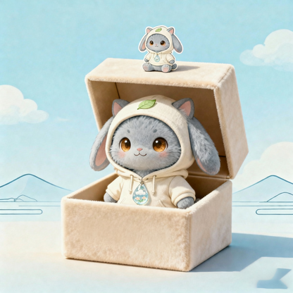 Cloud Dewdrop Hoodie Bunny — Collector Plush with Velvet Box