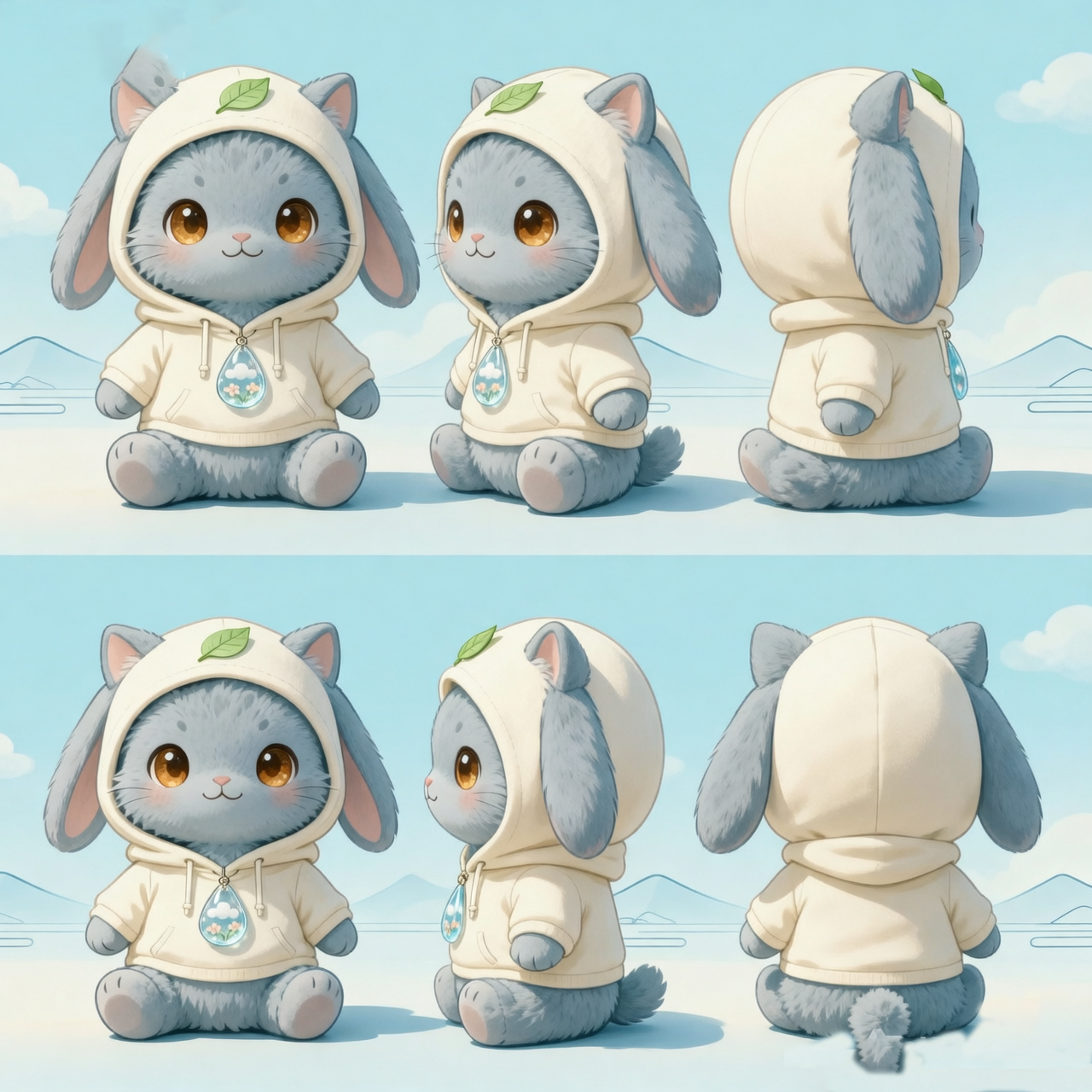 Cloud Dewdrop Hoodie Bunny — Collector Plush with Velvet Box