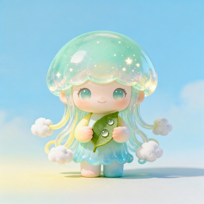 Aurora Jelly Cloud Figurine — Sparkle Dome Hair & Puffy Clouds