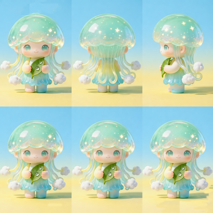 Aurora Jelly Cloud Figurine — Sparkle Dome Hair & Puffy Clouds