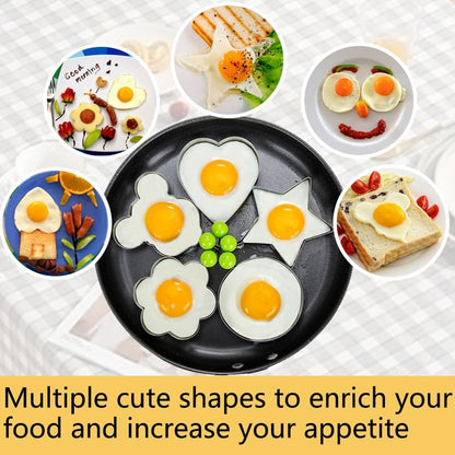 🍳 5-Piece Stainless Steel Fried Egg Mold Set — Suitable for Frying and Cooking✨✨
