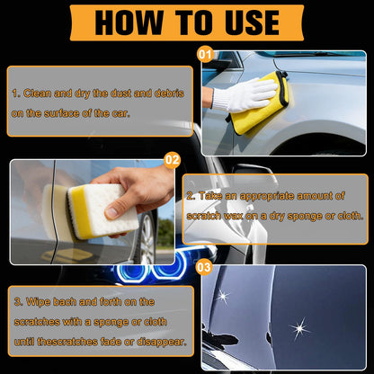 ✨✨ REBYIPO® 2026 All-New Upgraded Car Scratch Repair Wax — Includes Application Sponge and Towel🔥🔥