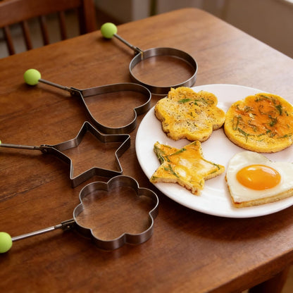 🍳 5-Piece Stainless Steel Fried Egg Mold Set — Suitable for Frying and Cooking✨✨