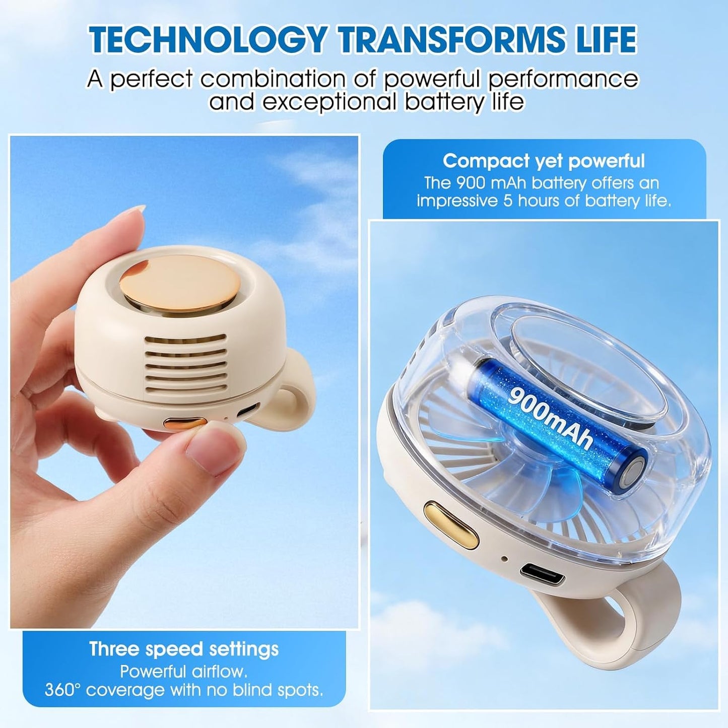 ✨2026 New Portable Clip-On Fan — Wearable for Outdoors, Travel, and Office Use🔥🔥