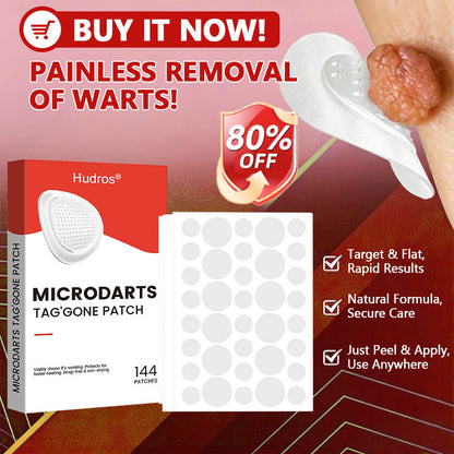 70%📌Hudros® 2-in-1 Microneedle & Hydrocolloid Patch | Raised Moles,Acne,  Flat Warts & Skin Tags Remover | Improves Wrinkles, Scars & Blemishes | Invisible Star Pimple Patches for Face & Body | 144 Count（xy）