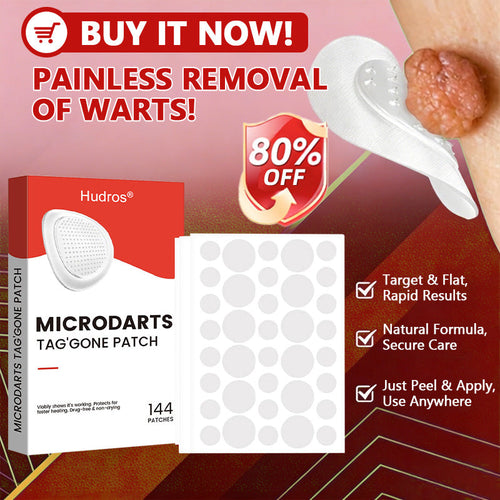 70%📌Hudros® 2-in-1 Microneedle & Hydrocolloid Patch | Raised Moles,Acne,  Flat Warts & Skin Tags Remover | Improves Wrinkles, Scars & Blemishes | Invisible Star Pimple Patches for Face & Body | 144 Count（xy）
