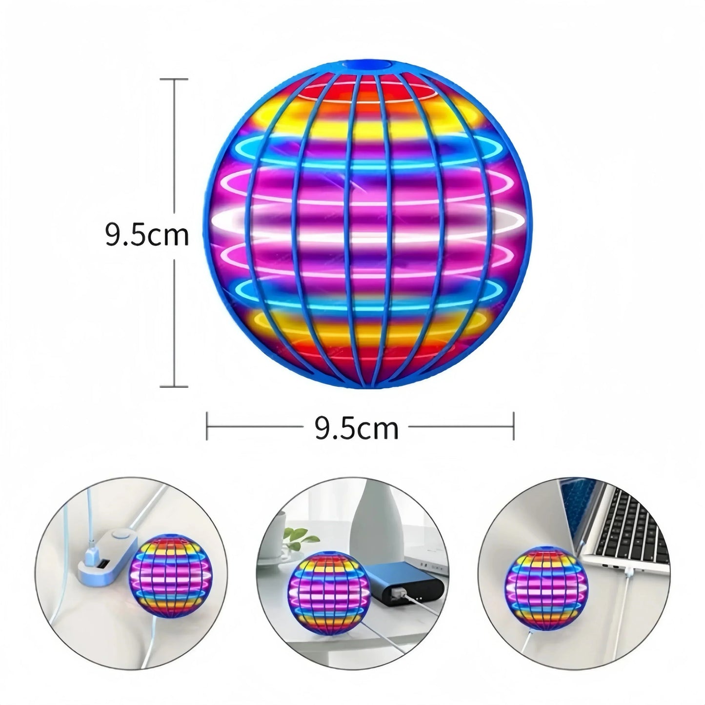 🌏  Flying Boomerang 𝐔𝐅𝐎 Spinner – Hand-Controlled 360° LED Hover Ball