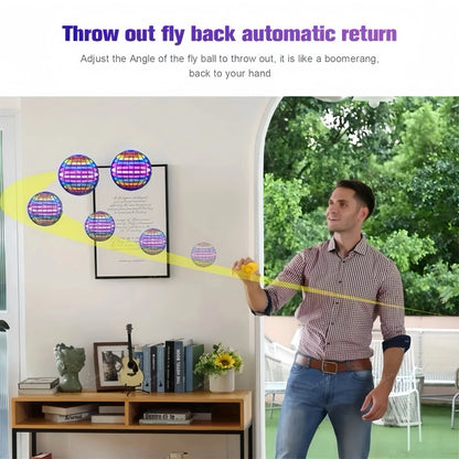 🌏  Flying Boomerang 𝐔𝐅𝐎 Spinner – Hand-Controlled 360° LED Hover Ball