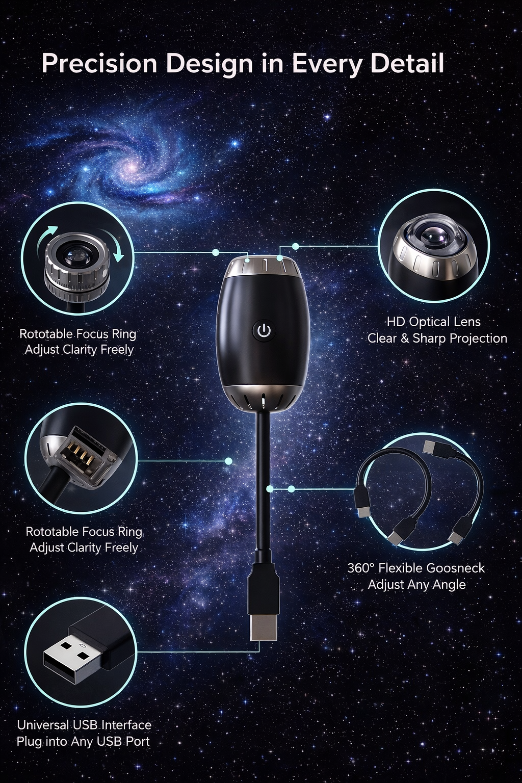 ✨✨REBYIPO® 2026 Upgraded Model Portable and Adjustable 2-in-1 Night Light + Star Projector🔥🔥
