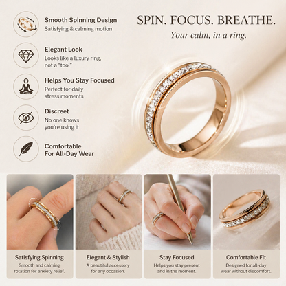 💎 Oneswear® Rotatable Starry Sky Ring — A Calming Touch for Everyday Stress