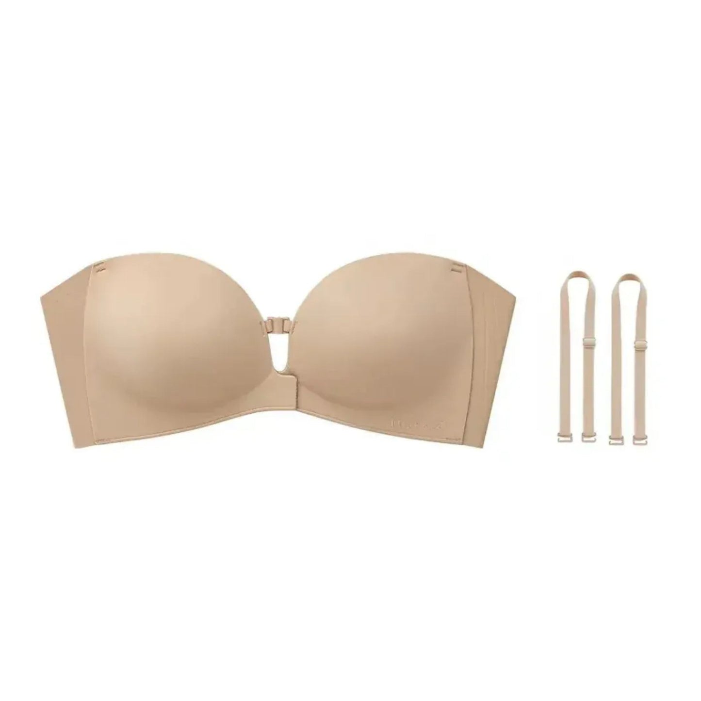 🎀 BQODQO® Invisible Lift Strapless Bra – Front-Closure Push-Up Support with Anti-Slip Grip