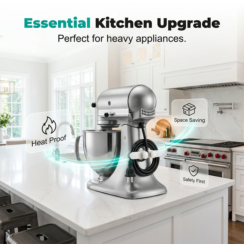 Self-adhesive silicone cable holder for home appliances