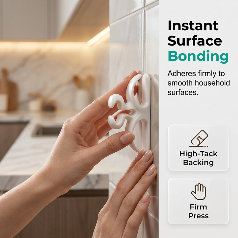 Self-adhesive silicone cable holder for home appliances
