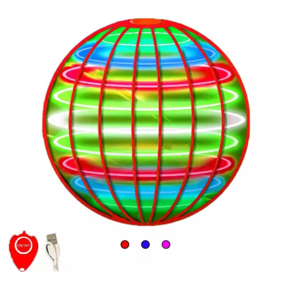 🌏  Flying Boomerang 𝐔𝐅𝐎 Spinner – Hand-Controlled 360° LED Hover Ball