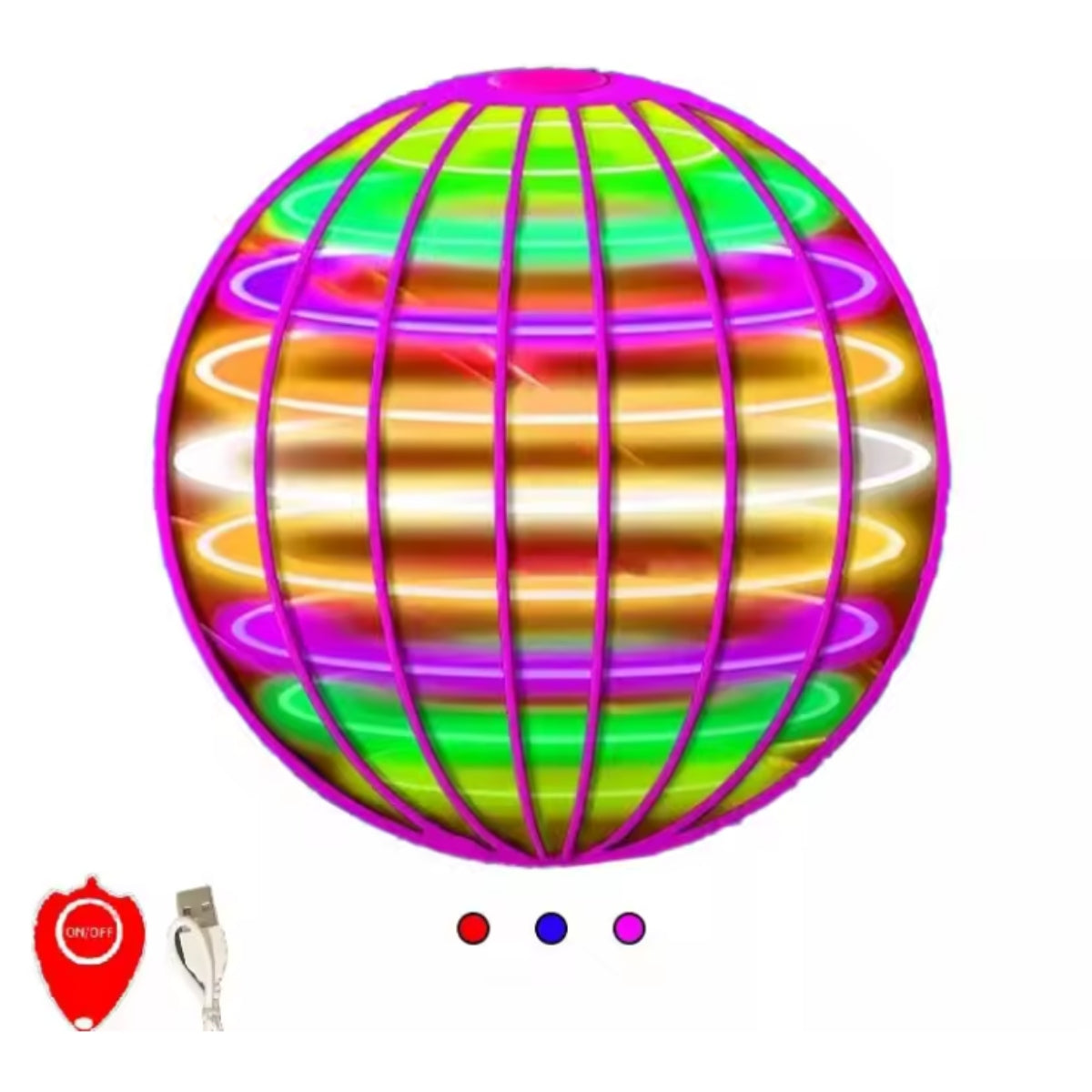 🌏  Flying Boomerang 𝐔𝐅𝐎 Spinner – Hand-Controlled 360° LED Hover Ball